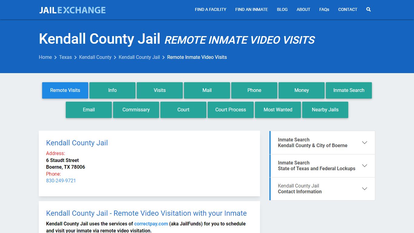Video Visitation - Kendall County Jail, TX - Jail Exchange
